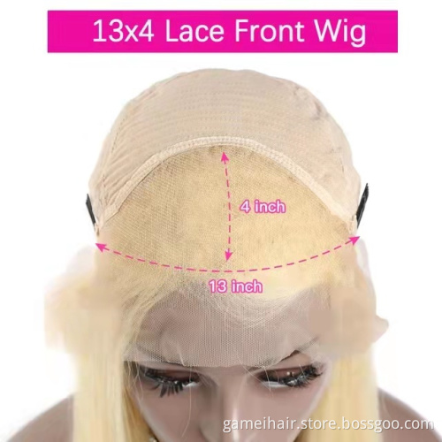 wholesale 150% Density 13x4 613Honey Blonde Lace Front Human Hair Wig Body WaveTransparent Lace Brazilian 100% virgin human hair